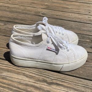 Superga White Platform Sneakers